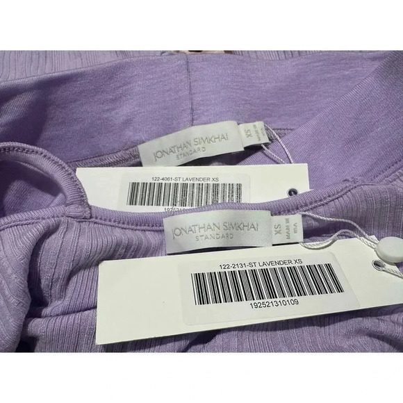 NWT Jonathan Simkhai Ribbed Loungewear Set In Lilac | Size XS - Picture 6 of 6